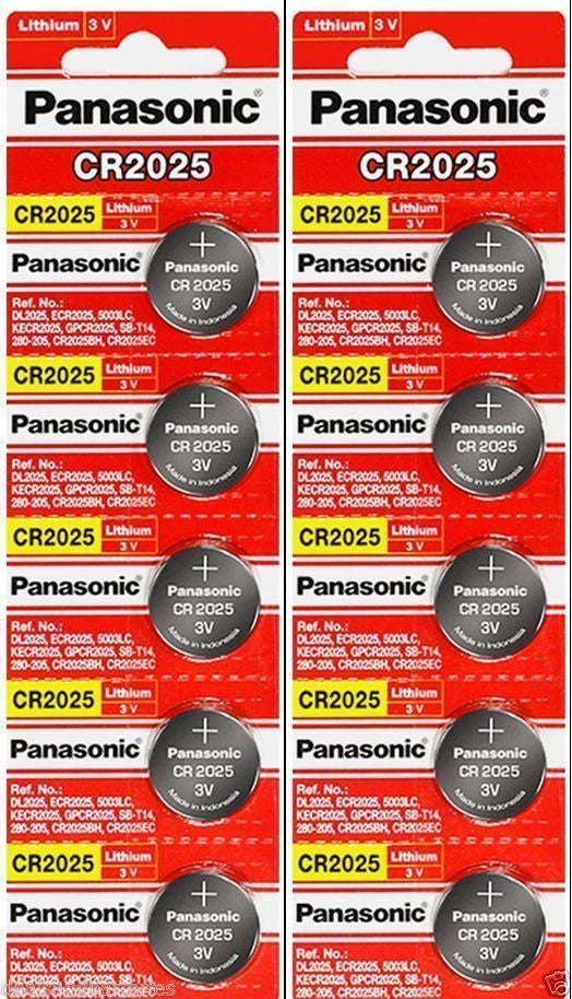 10 x Fresh PANASONIC CR 2025 CR2025 ECR2025 LITHIUM COIN CELL Battery Exp 2030
