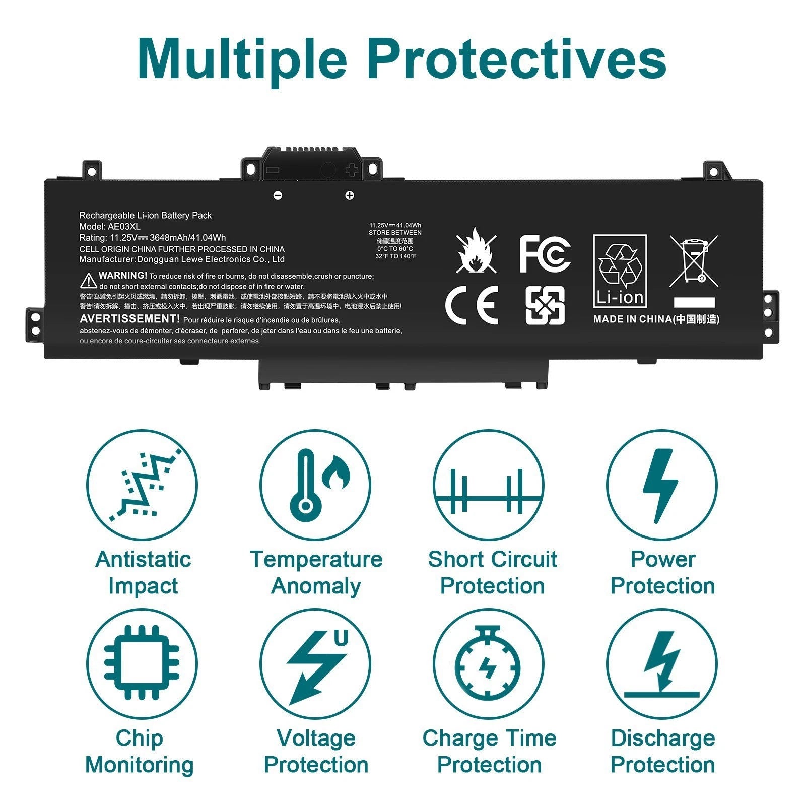 AE03XL AE03041XL Battery for HP 240 245 G10 Series / 14-EE 14-EM 14Z-EM 41.04Wh