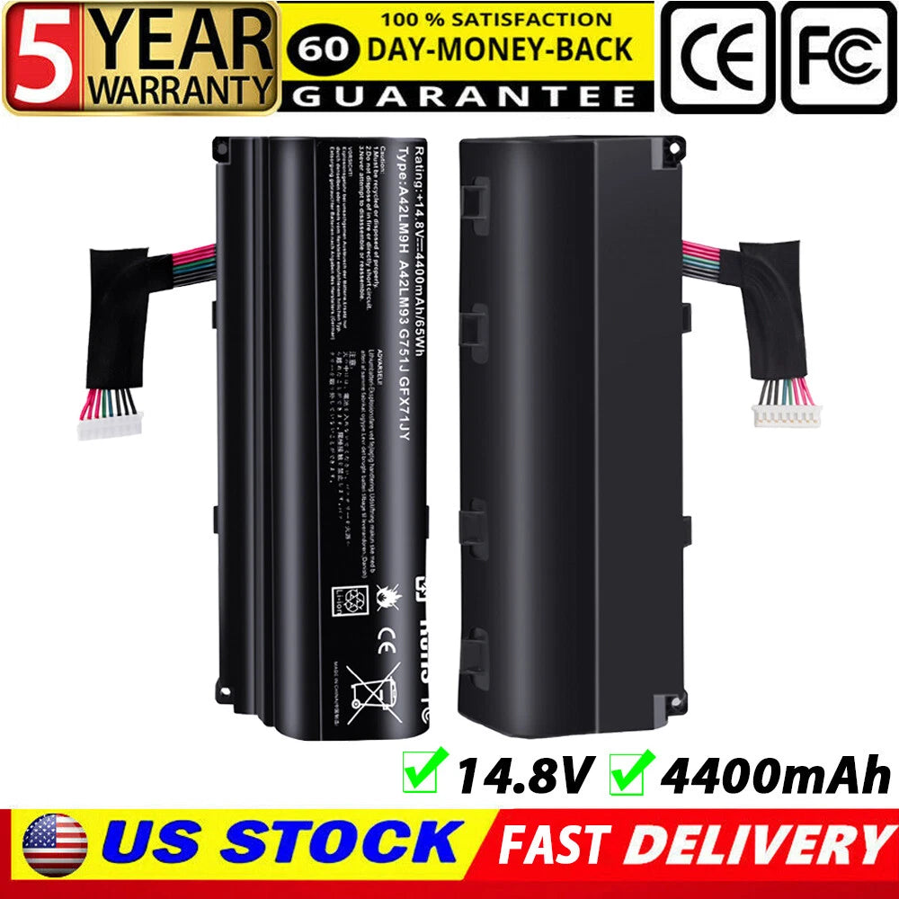 For ASUS Battery G751 G751J G751J-BHI7T25 A42LM93 4ICR19/66-2 A42N1403