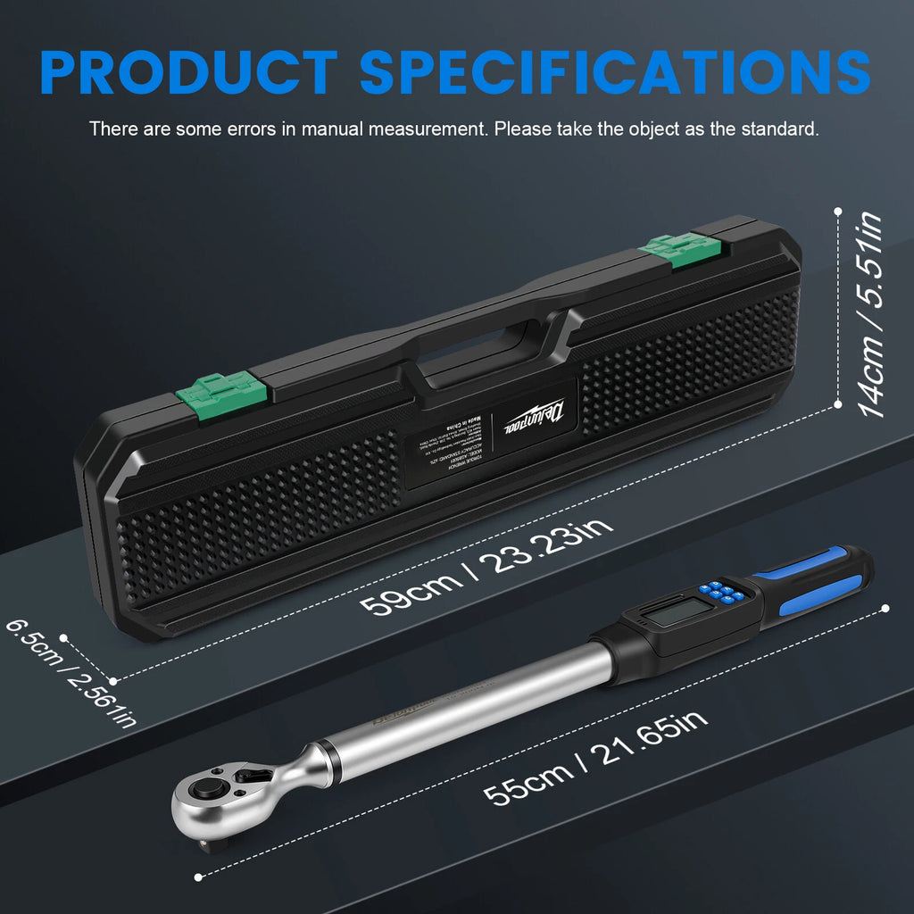1/2" Drive 10-200NM Digital Torque Wrench Adjustable Electronic Torque Wrench