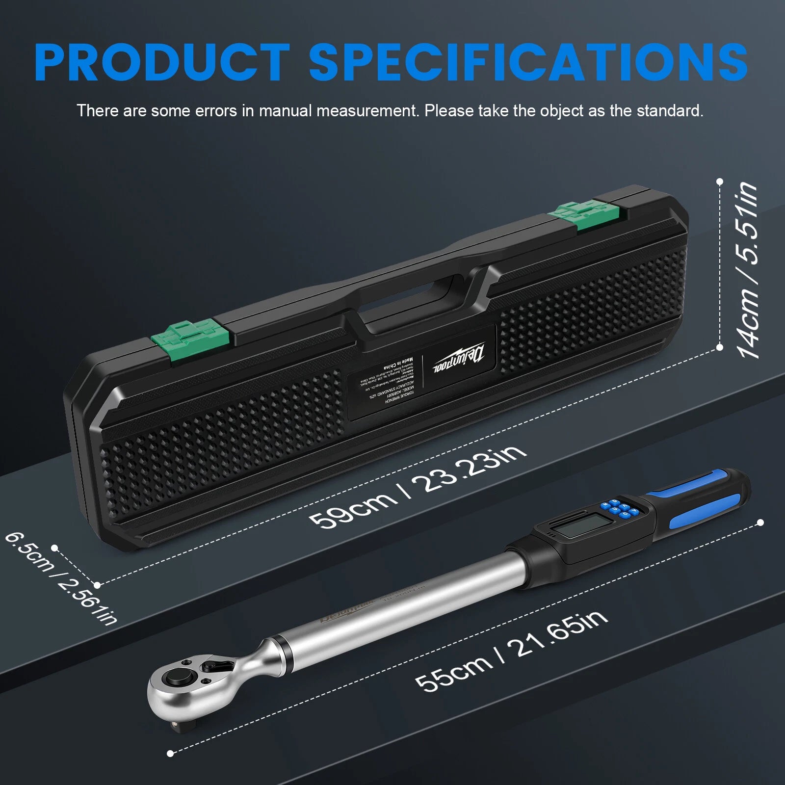 1/2" Drive 10-200NM Digital Torque Wrench Adjustable Electronic Torque Wrench