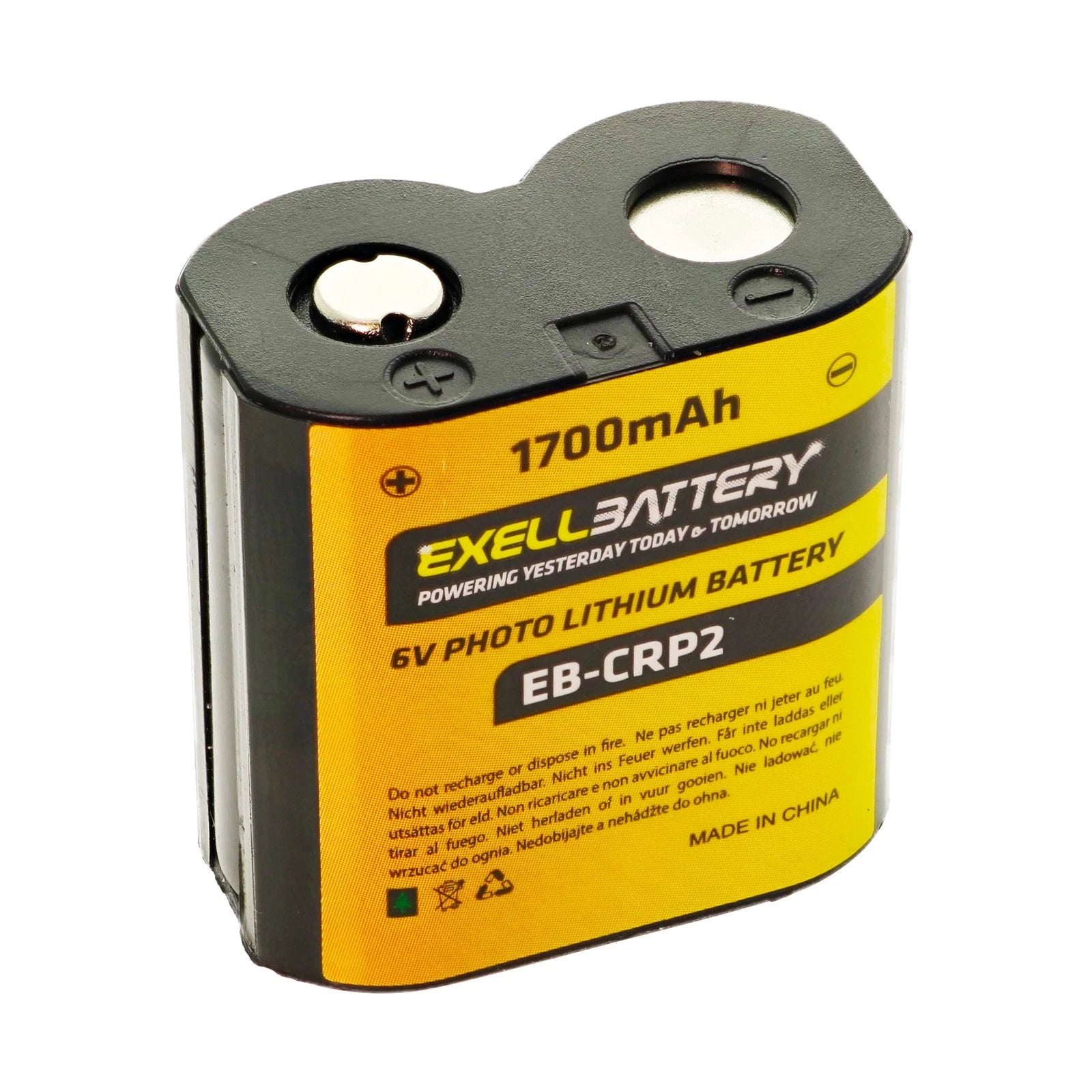 6v 1700mAH Highest Capacity CRP2 Photo Battery For Digital / Analog Cameras