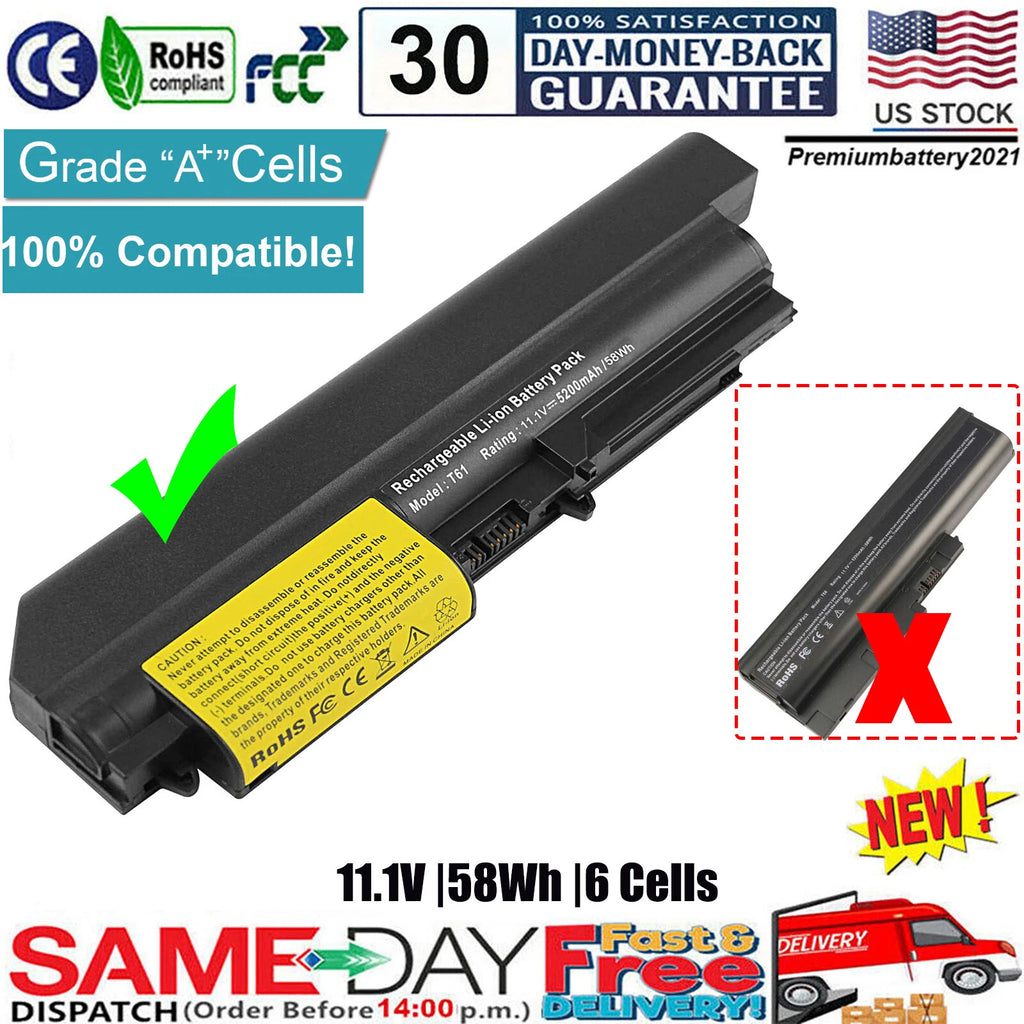 For Lenovo ThinkPad 14.1'' Widescreen T400 Type 2764 2765 2766 2767 2768 Battery