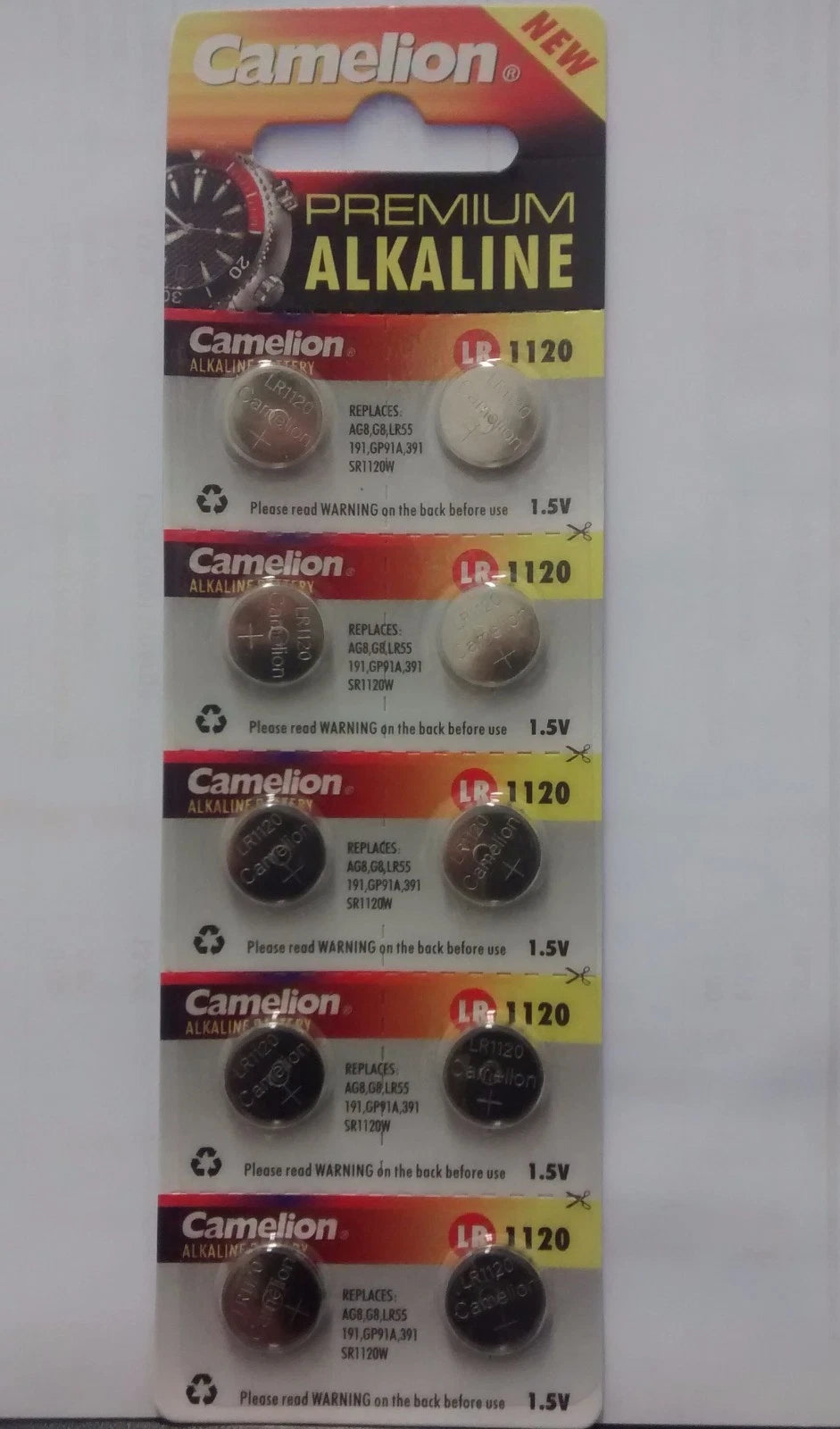 Camelion AG8 Button Cell Batteries, Alkaline Button Battery, 1.5V 10 pcs