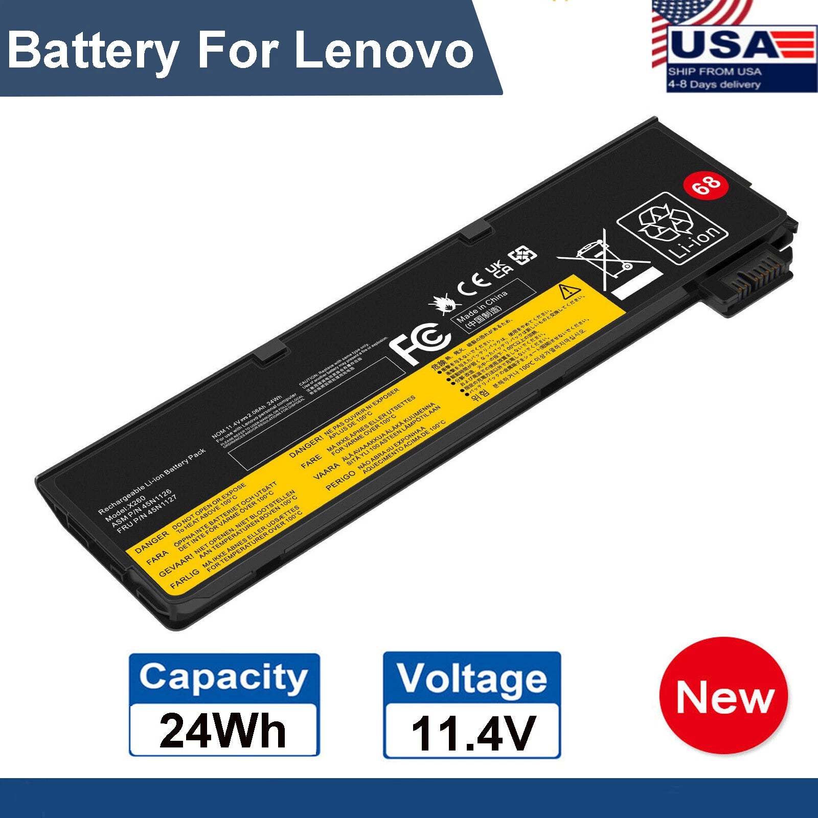 ??LOT 68 Battery For Lenovo L450 L460 L470 T440s T440 T450 T450s T460 T550 T560
