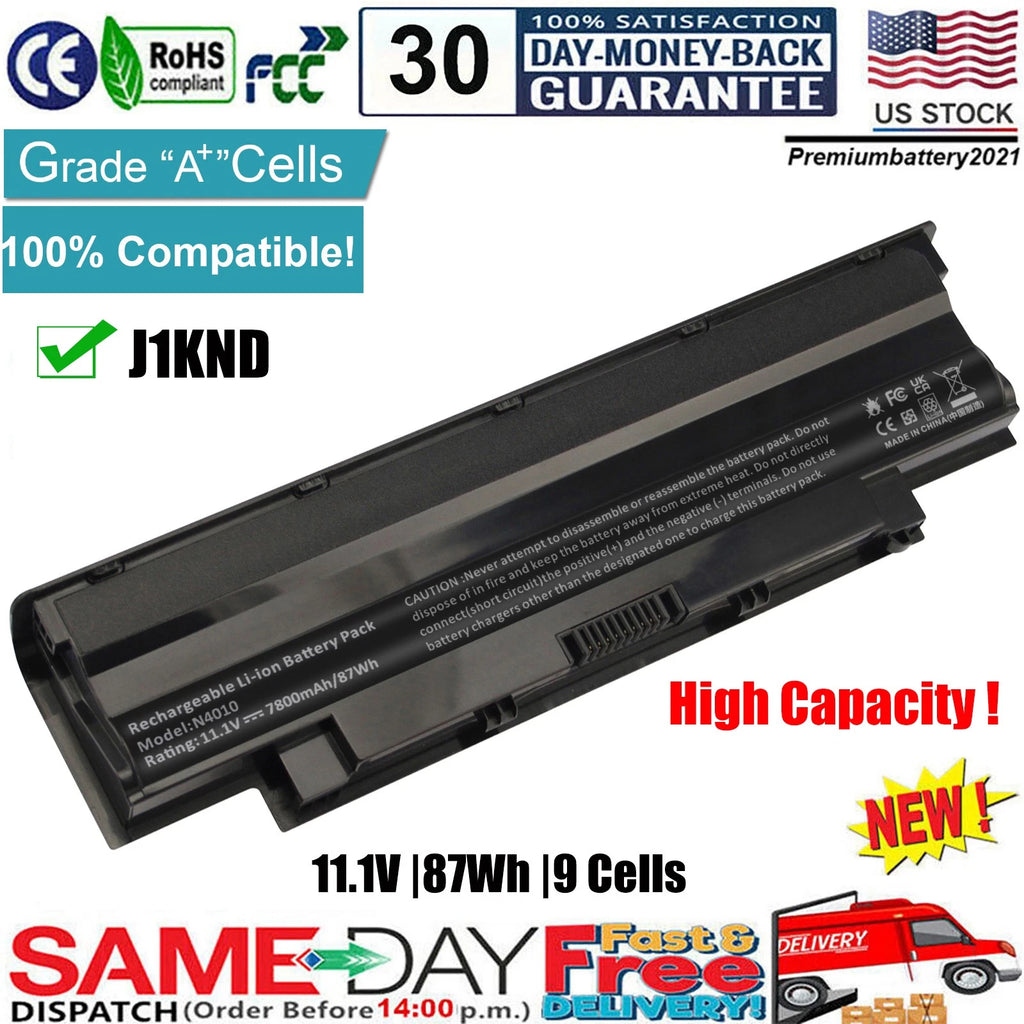 ?87Wh Battery J1KND for Dell Inspiron N4010 N4110 N5010 N5110 N7110 M5010 P08E