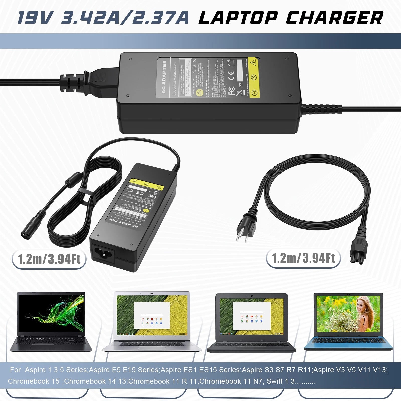 45W / 65W Adapter Charger FOR Acer Aspire 5 E15 V5 V7 V3 R3 R7 S3 E1 M5 Series