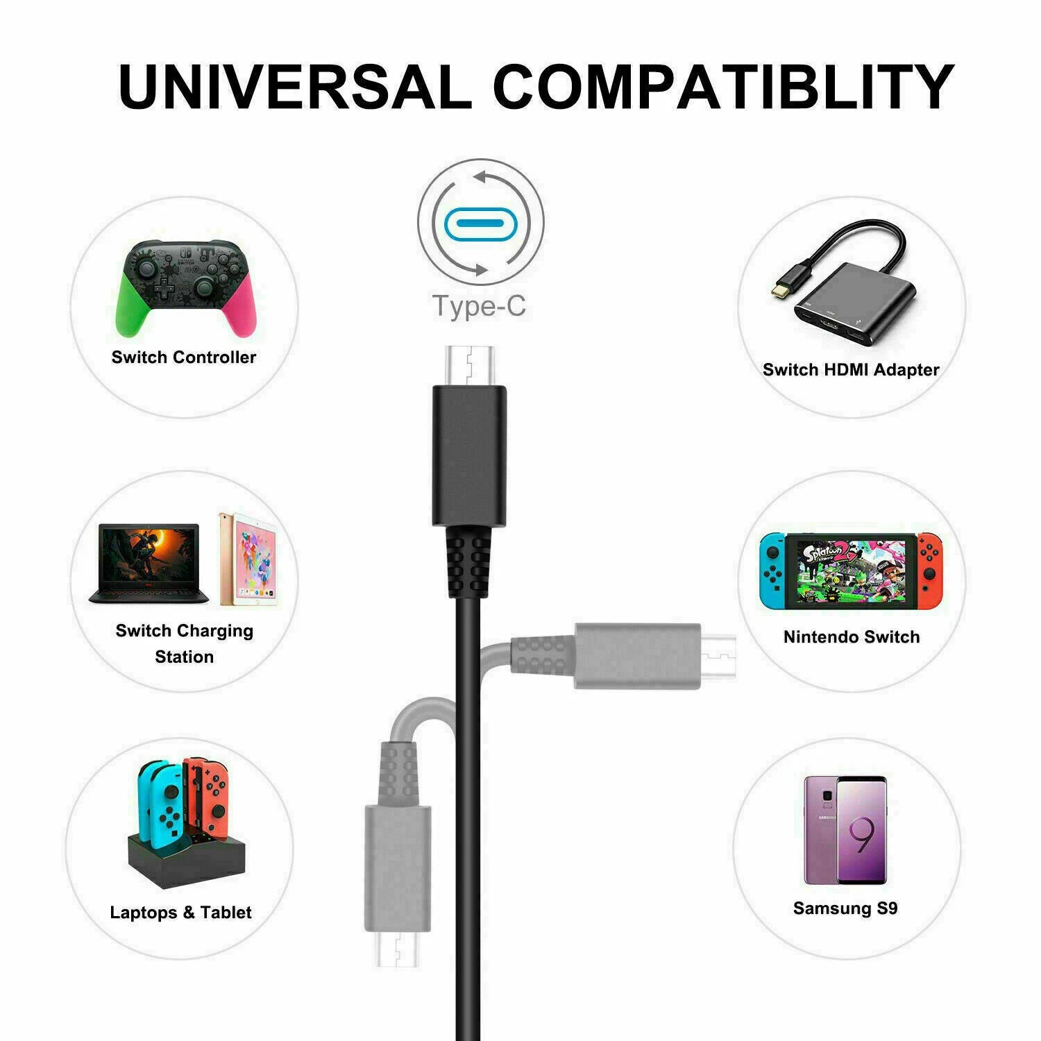 USB Type C AC Adapter Wall Fast Charger Power For NS Nintendo Switch Console US