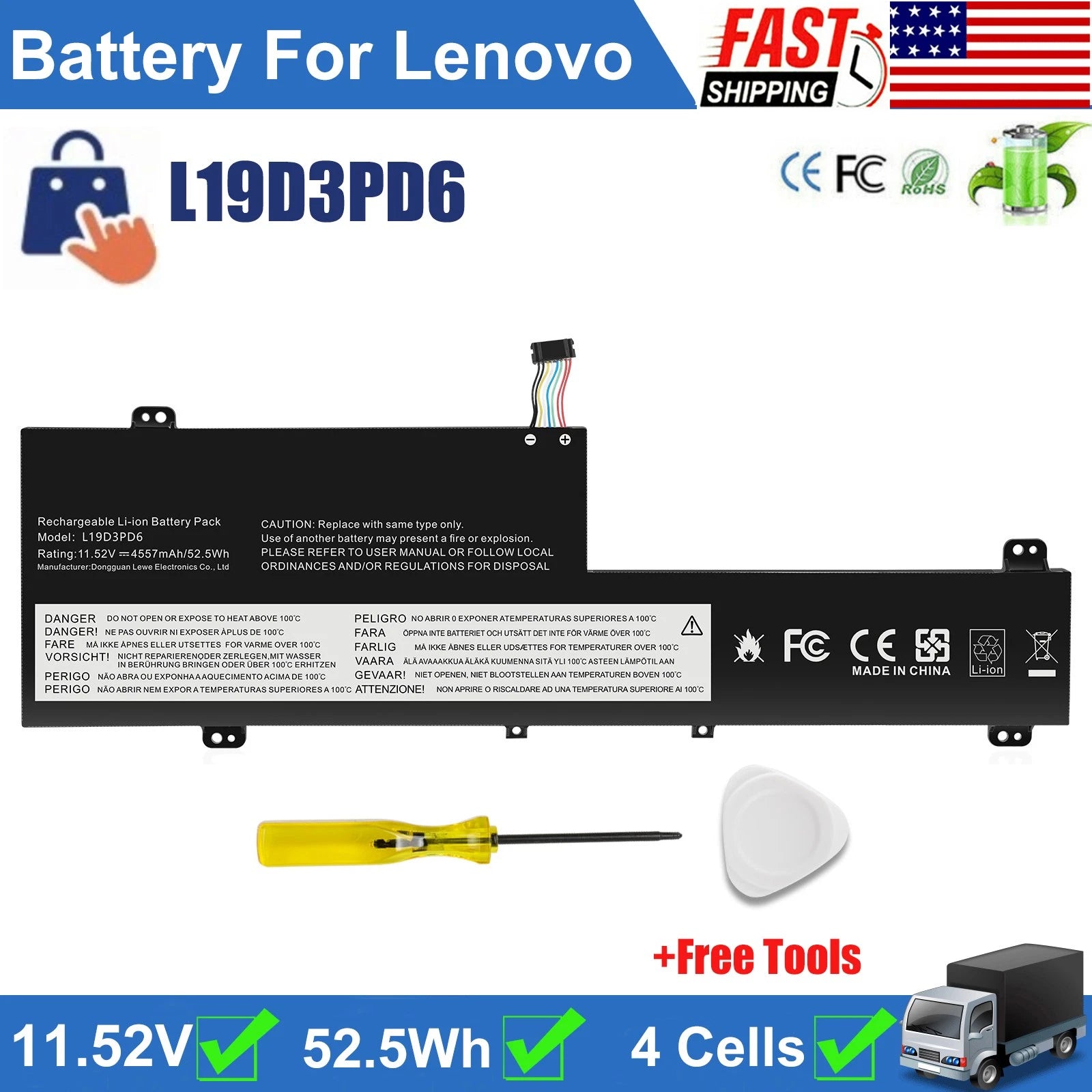 L19L3PD6 L19M3PD6 L19D3PD6 Battery for Lenovo Flex 5-14ARE05 5-14ALC05 5-15IIL05