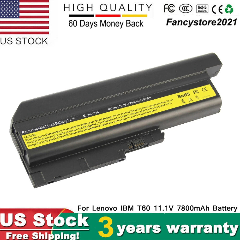 9 Cells Battery for IBM Lenovo ThinkPad T61 T61p T60 R61 R61i R60 T500 W500 R500