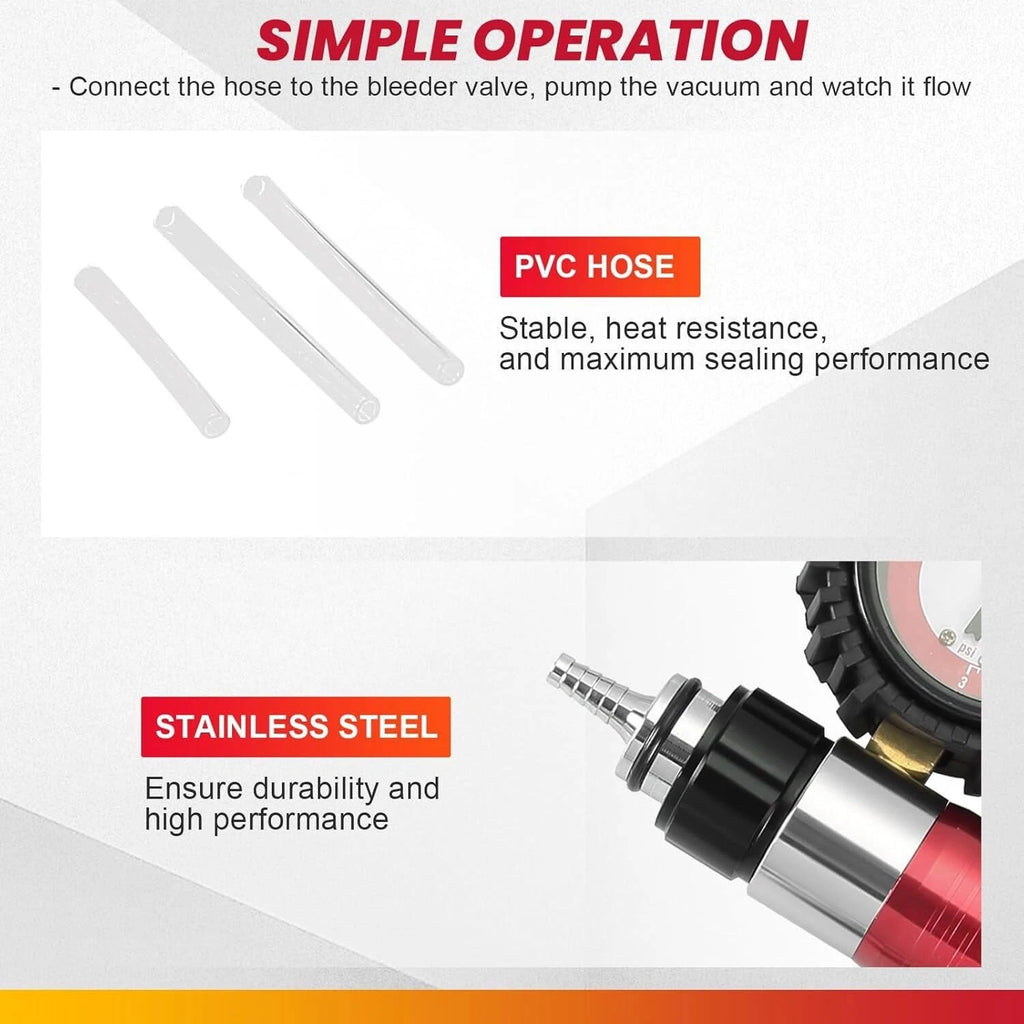 Hand Held Vacuum Pressure Pump Brake Bleeding Kit for Car Motorcycle Adults