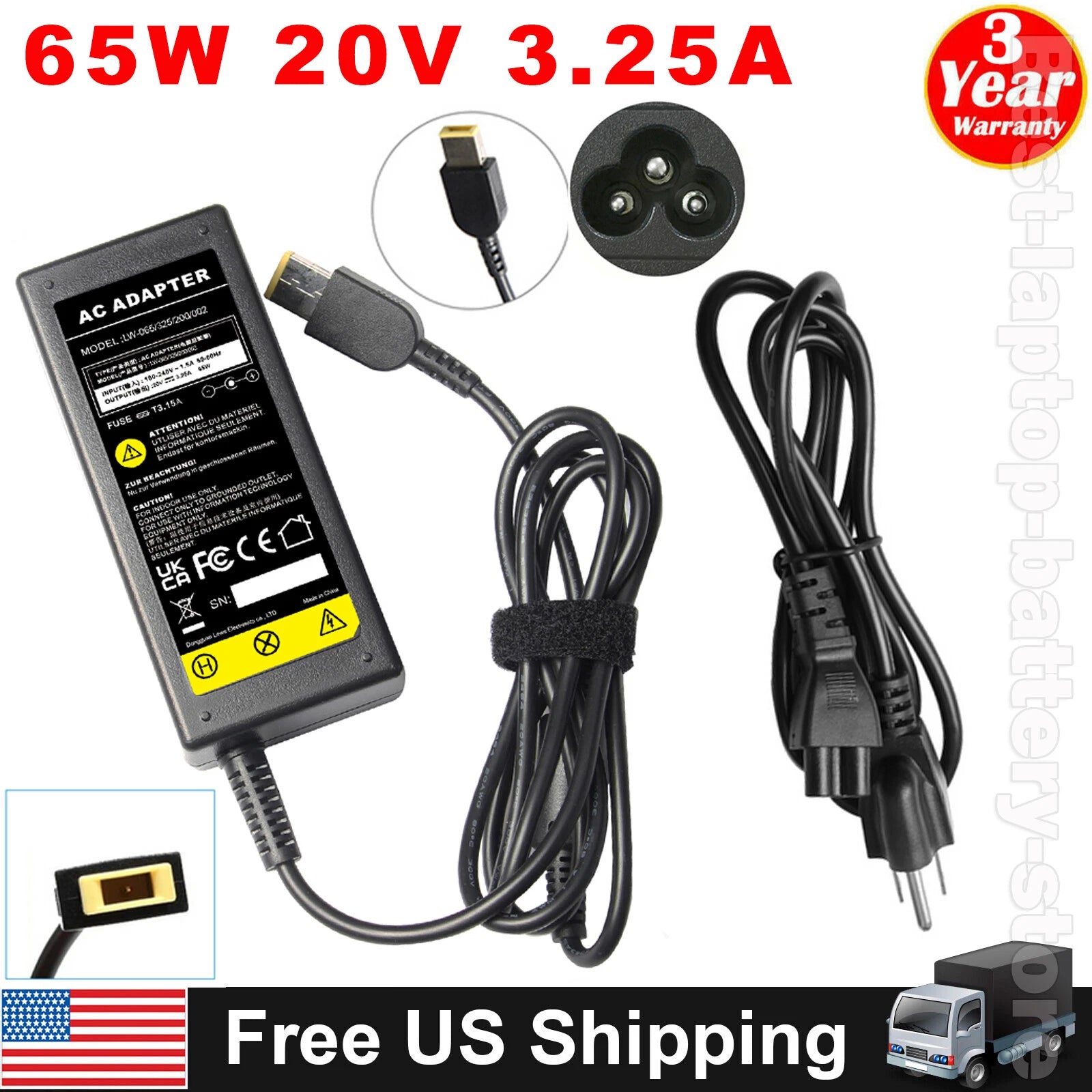 65W AC Adapter Charger For Lenovo Thinkpad T440 T450 T540P L470 L460 L440 Series