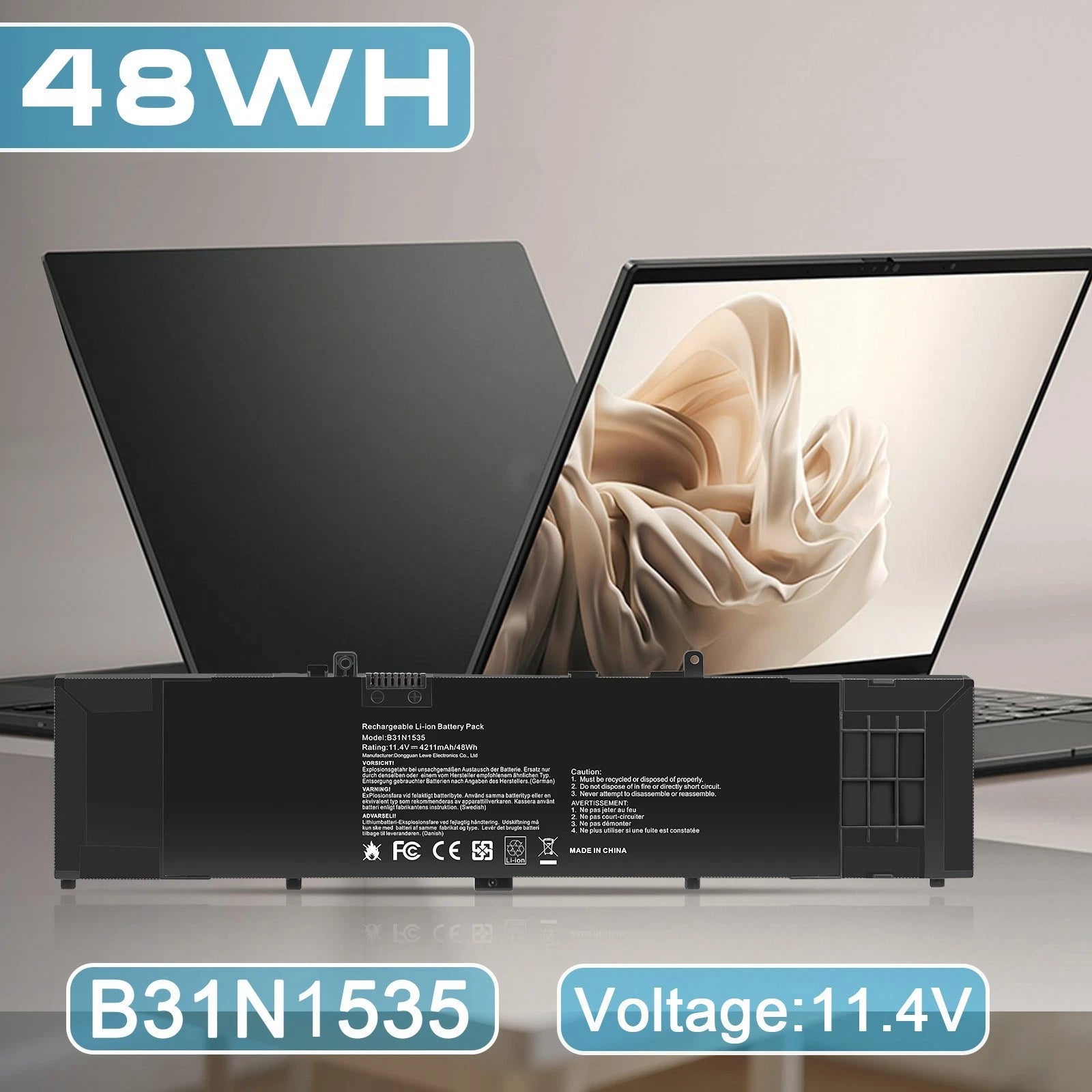 Battery B31N1535 For Asus Zenbook UX310UA UX310UQ UX410UA UX410UQ 3ICP7/60/80 US