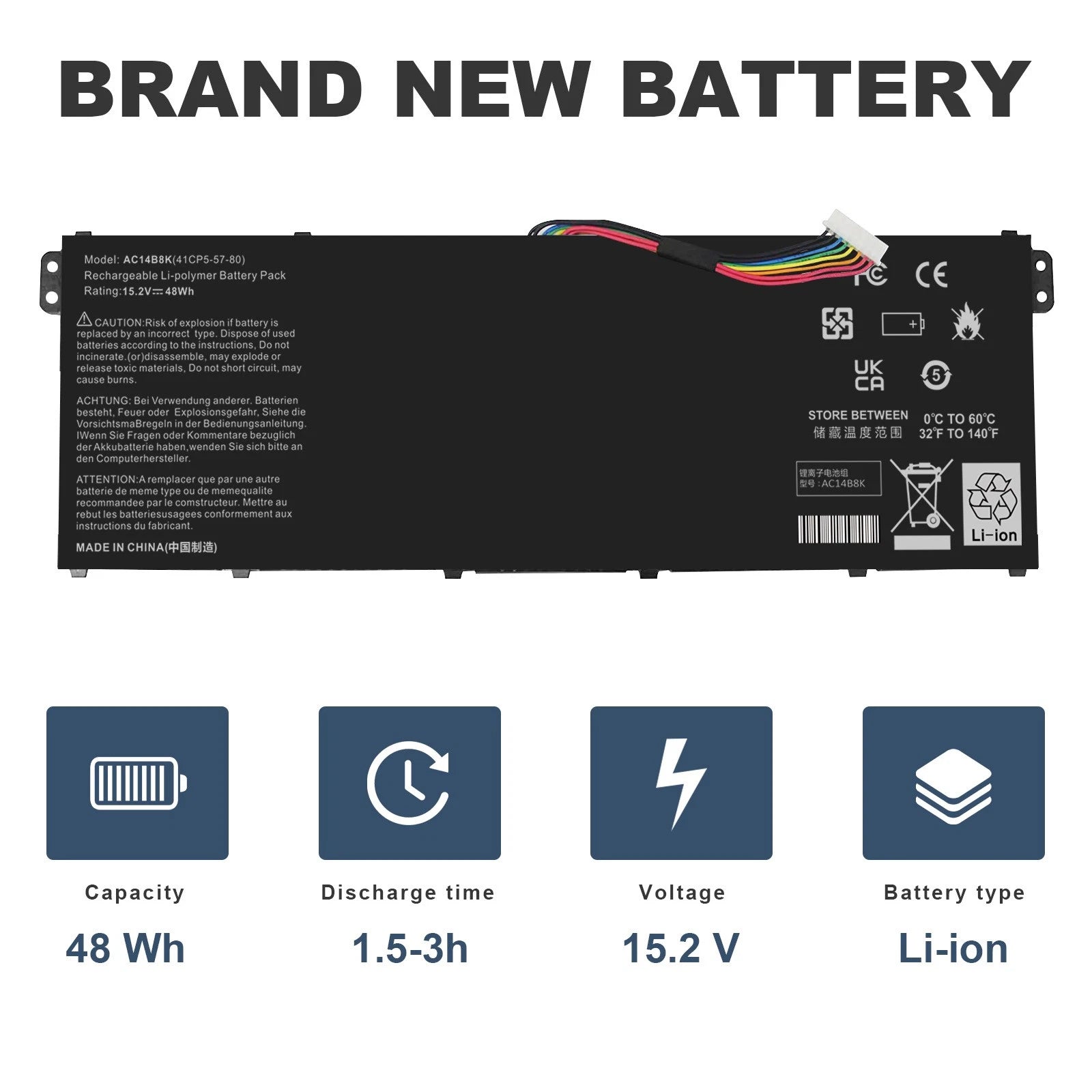 ??LOT OF AC14B8K Battery for Acer Chromebook CB5-311 CB3-531 CB5-571 4ICP5/57/80