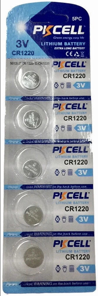 CR1220 PKCELL LITHIUM BATTERIES (5 piece) 3V watch New Authorized USA Seller