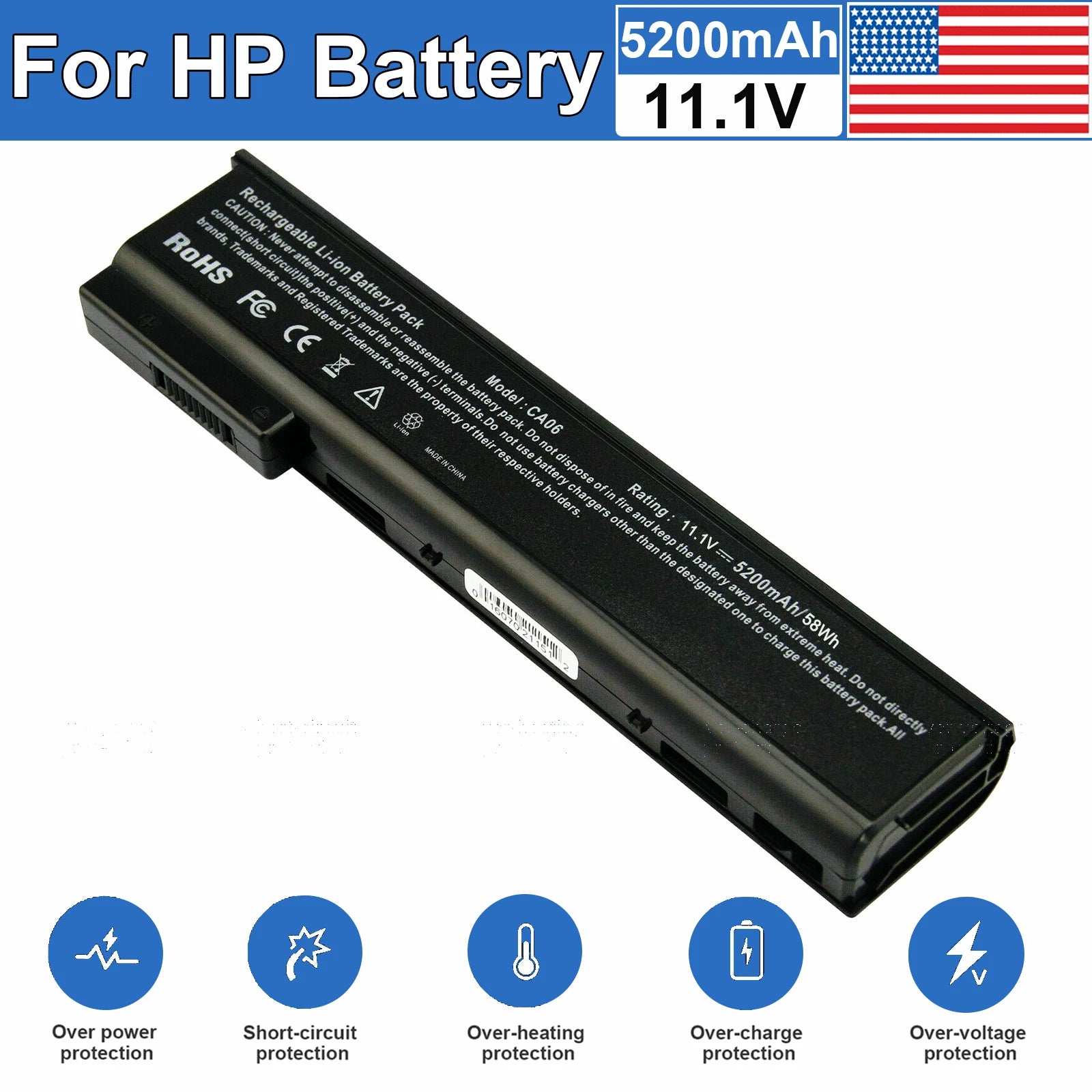 CA06 Battery for HP ProBook 640 645 650 655 G0 G1 718677-421 HSTNN-LP4Z 5200mAh