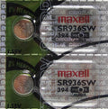 Maxell 394 Button Cell 1.55V Batteries x 2