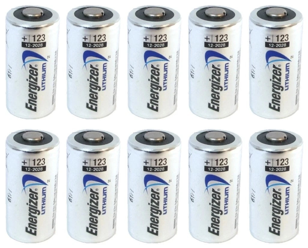 10 X FRESH NEW ENERGIZER CR123A DL123 123 EL123 CR17345 LITHIUM BATTERY EXP 2030
