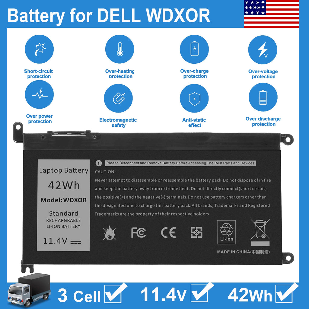 ??LOT WDX0R Battery 42WH For Dell Inspiron 5368 5379 5565 5567 5568 5570 5575 US