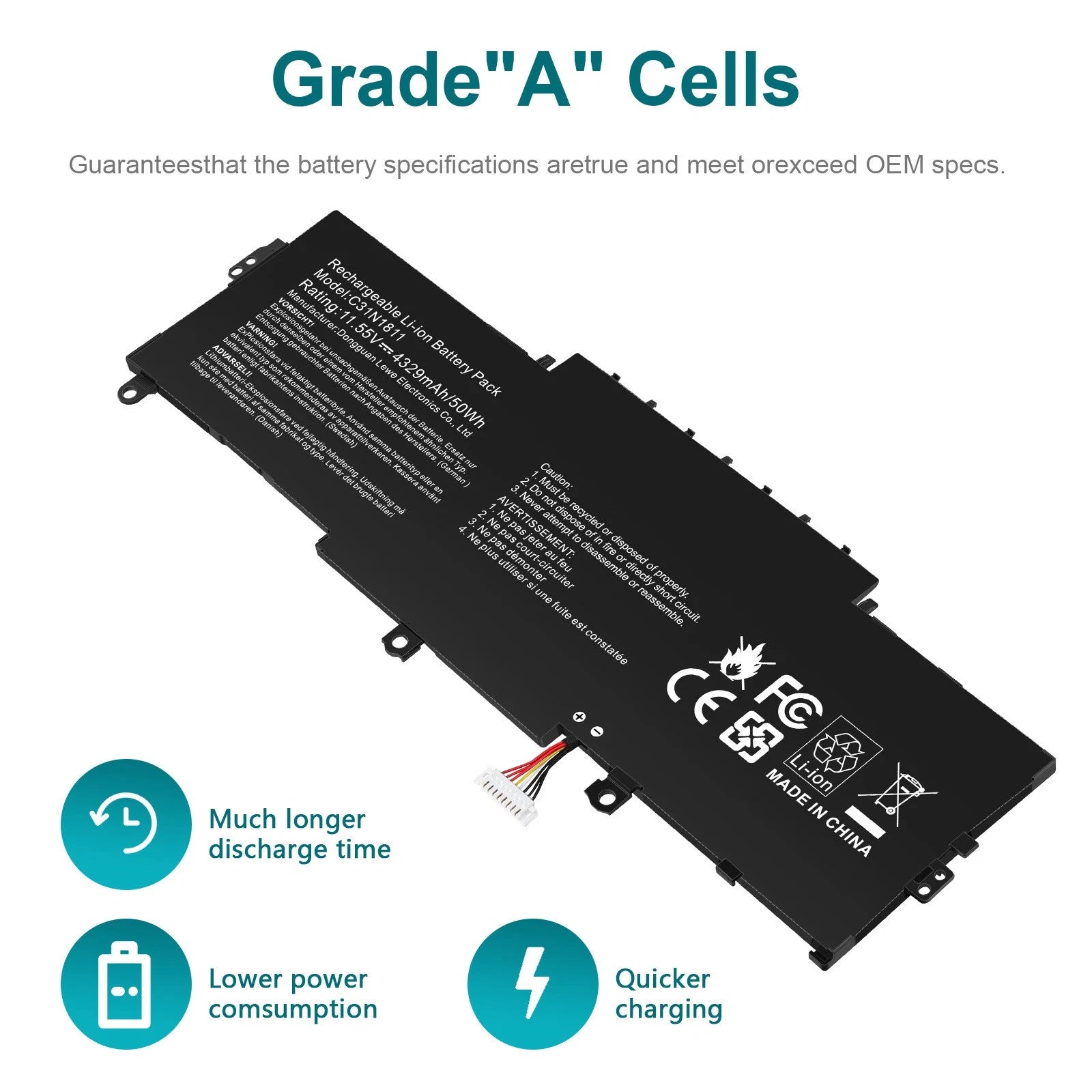C31N1811 Battery For Asus ZenBook 14 UX433FA UX433FN U4300F RX433F BX433F 50Wh