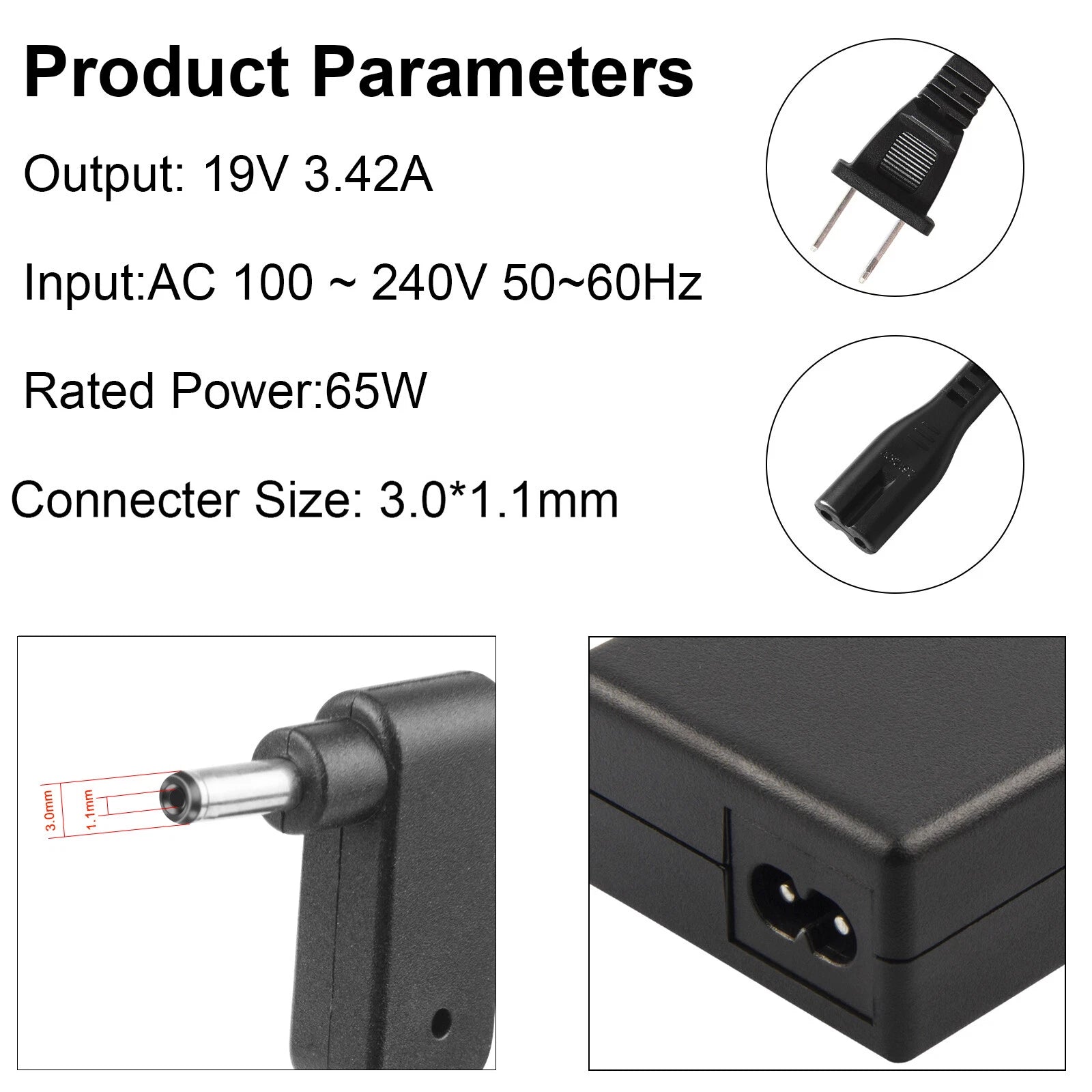 For Acer Chromebook C720 C720P C740 C810 CB3 Charger AC Adapter PA-1650-80 65W