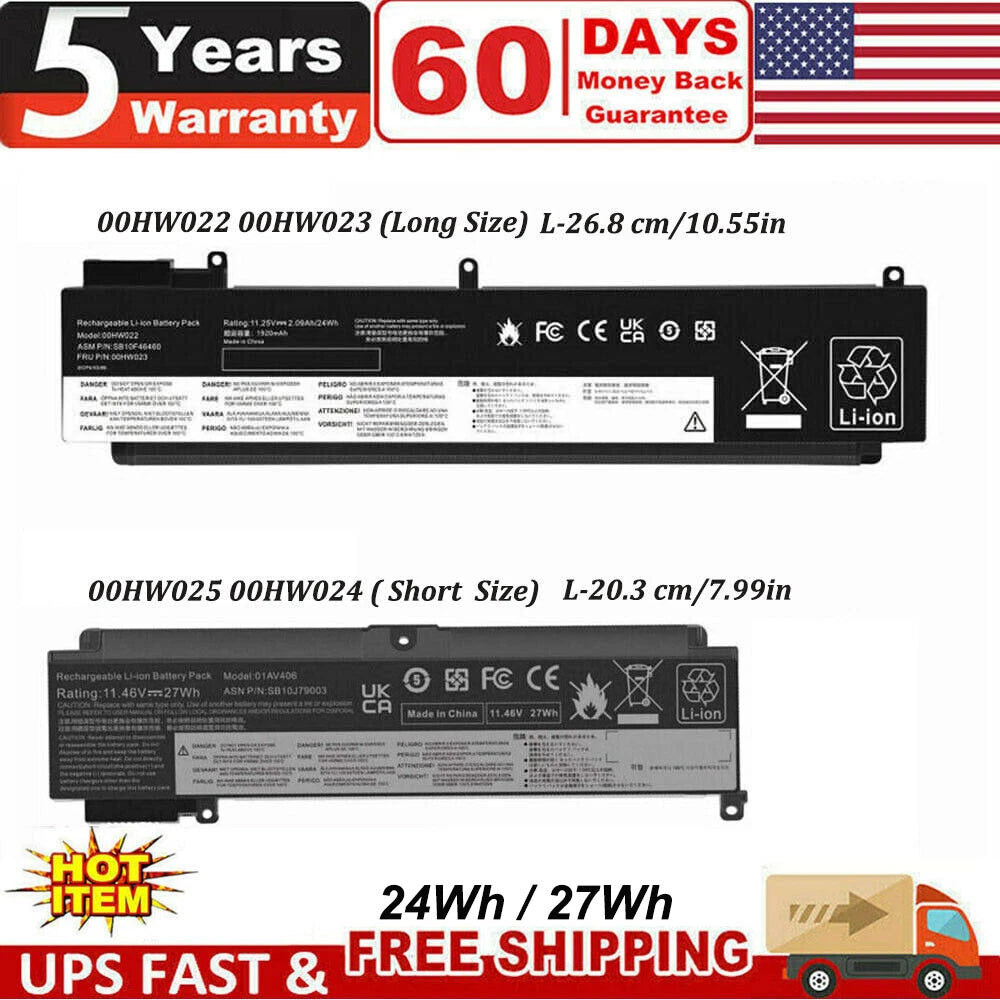NEW 00HW022 Battery For Lenovo ThinkPad T460s T470s SB10F46461 SB10F46460