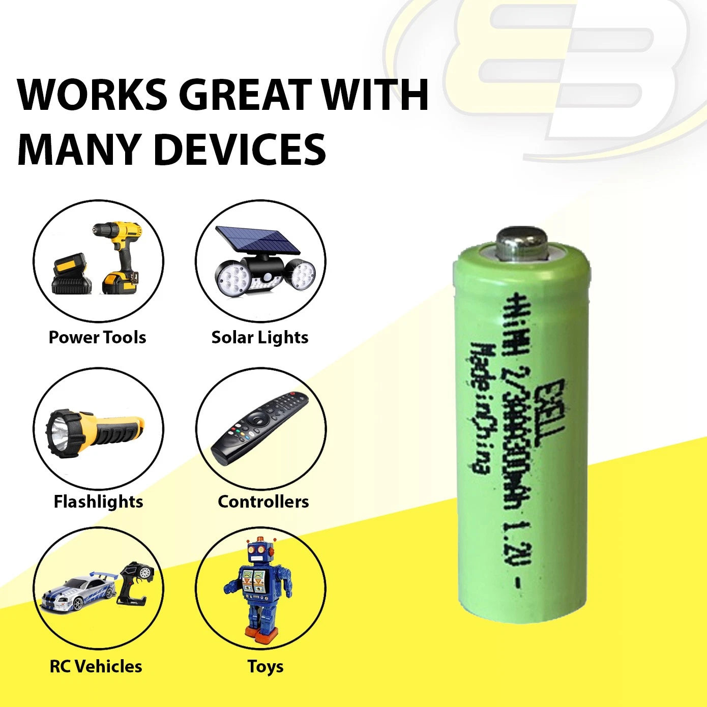 2X Exell 1.2V 2/3AAA 300mAh NiMH Rechargeable Button Top Battery