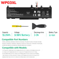 Battery WP03XL For HP Split X2 13-M000 EliteBook 830 835 845 860 865 G9 G10 G11