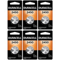 6 2450 Duracell Lithium 3V Coin Cell Batteries (CR2450, DL2450, ECR2450)