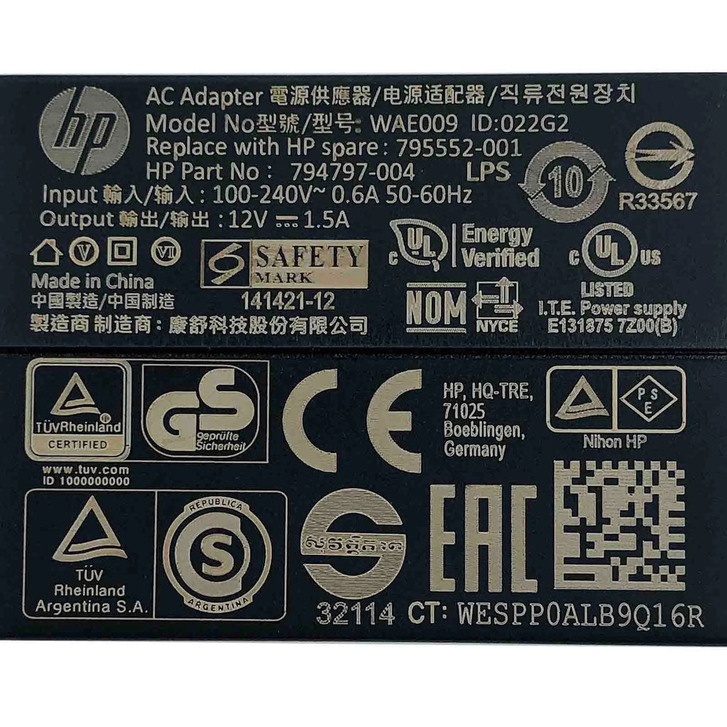 NEW HP AC Adapter 12V 1.5A Wall Charger For HP Omni 10 5600us Tablet PC US