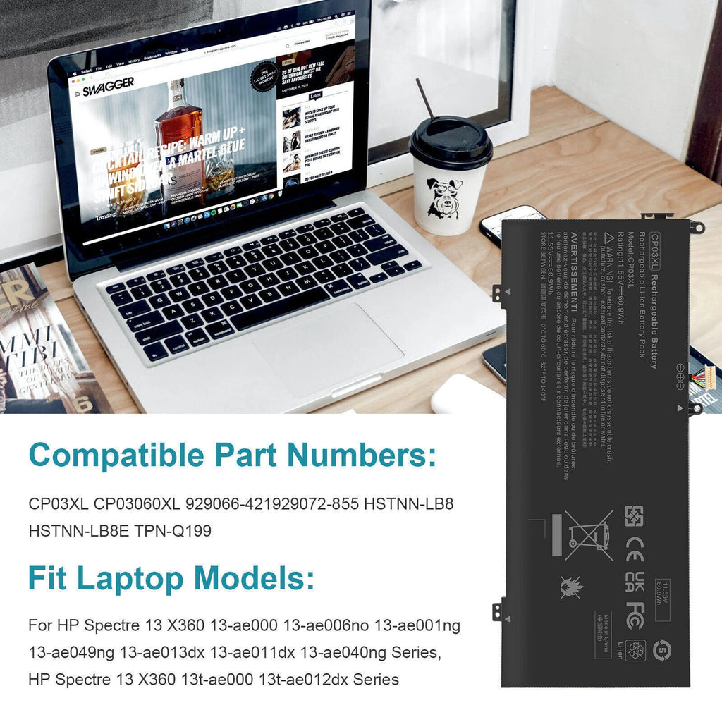 CP03XL Laptop Battery for HP Spectre X360 13 TPN-Q199 929066-421 HSTNN-LB8E