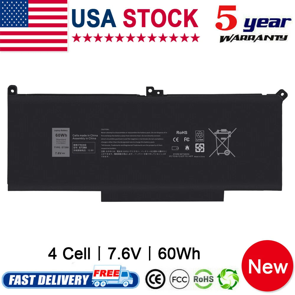 F3YGT Battery For Dell Latitude 12 13 14 E7280 E7480 7480 7490 7380 7390 DM3WC C