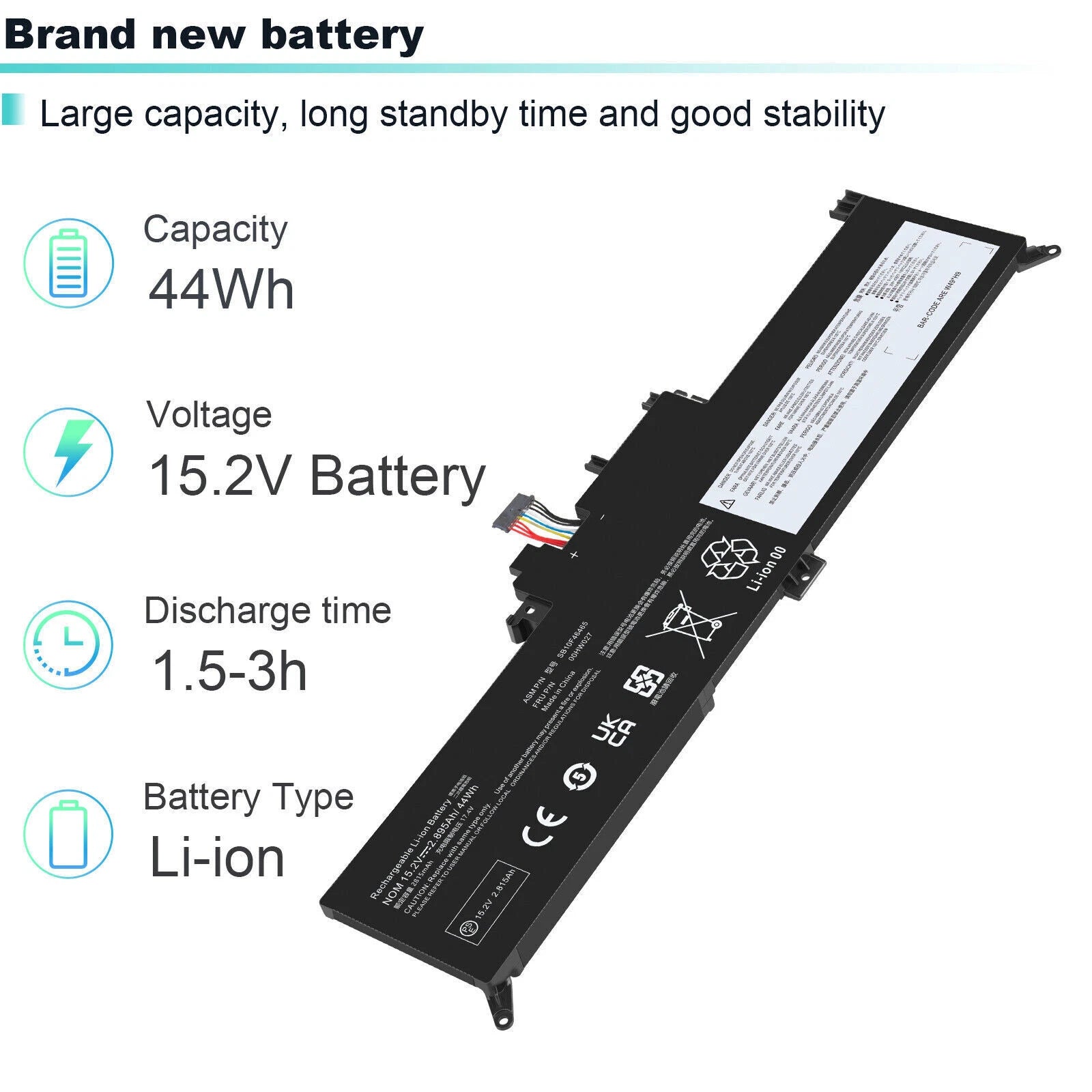 00HW027 01AV433 Battery for Lenovo ThinkPad X380 Yoga 260 370 X380 15.2V 51Wh