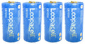 4 Pcs Loopacell Lithium CR123A CR17345 3V Camera Photo Battery