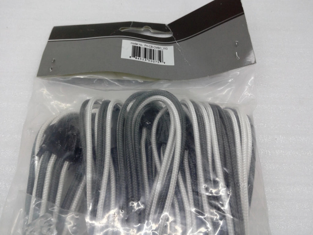 NEW 886523500759 PH-CB-CMBO_WG Phanteks Extension Cables Combo White/Gray color