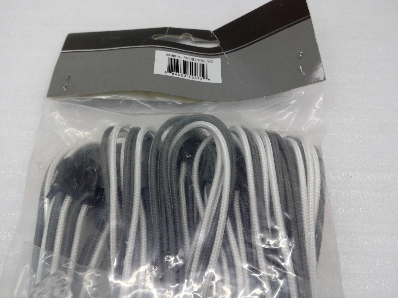 NEW 886523500759 PH-CB-CMBO_WG Phanteks Extension Cables Combo White/Gray color