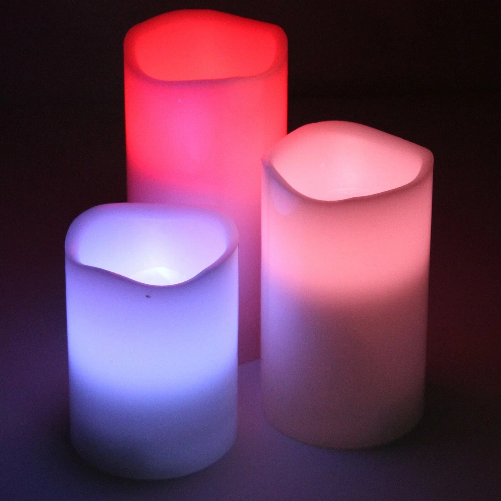 3pc set LED Real wax battery operated flameless candles color changing & remote