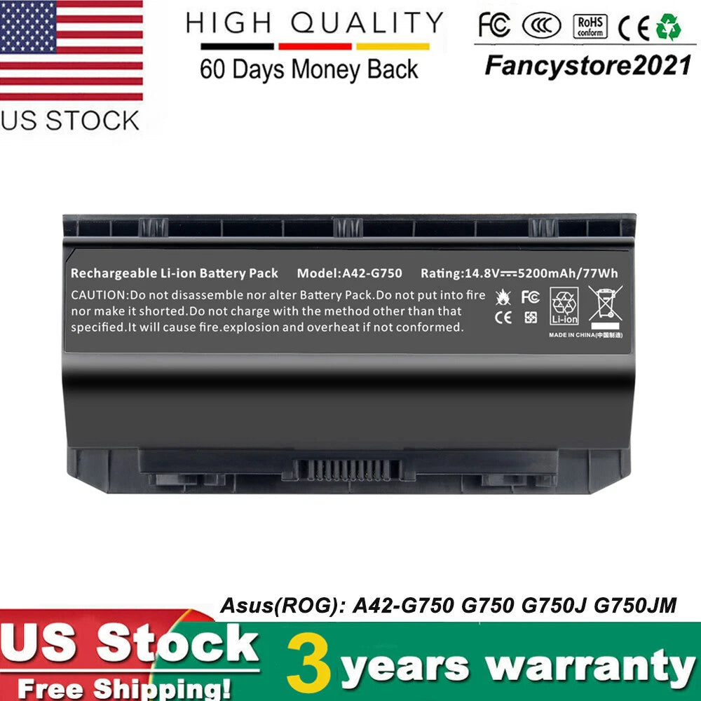 Battery A42-G750 For ASUS ROG G750 G750J G750JH G750JM G750JS G750JW G750JX US