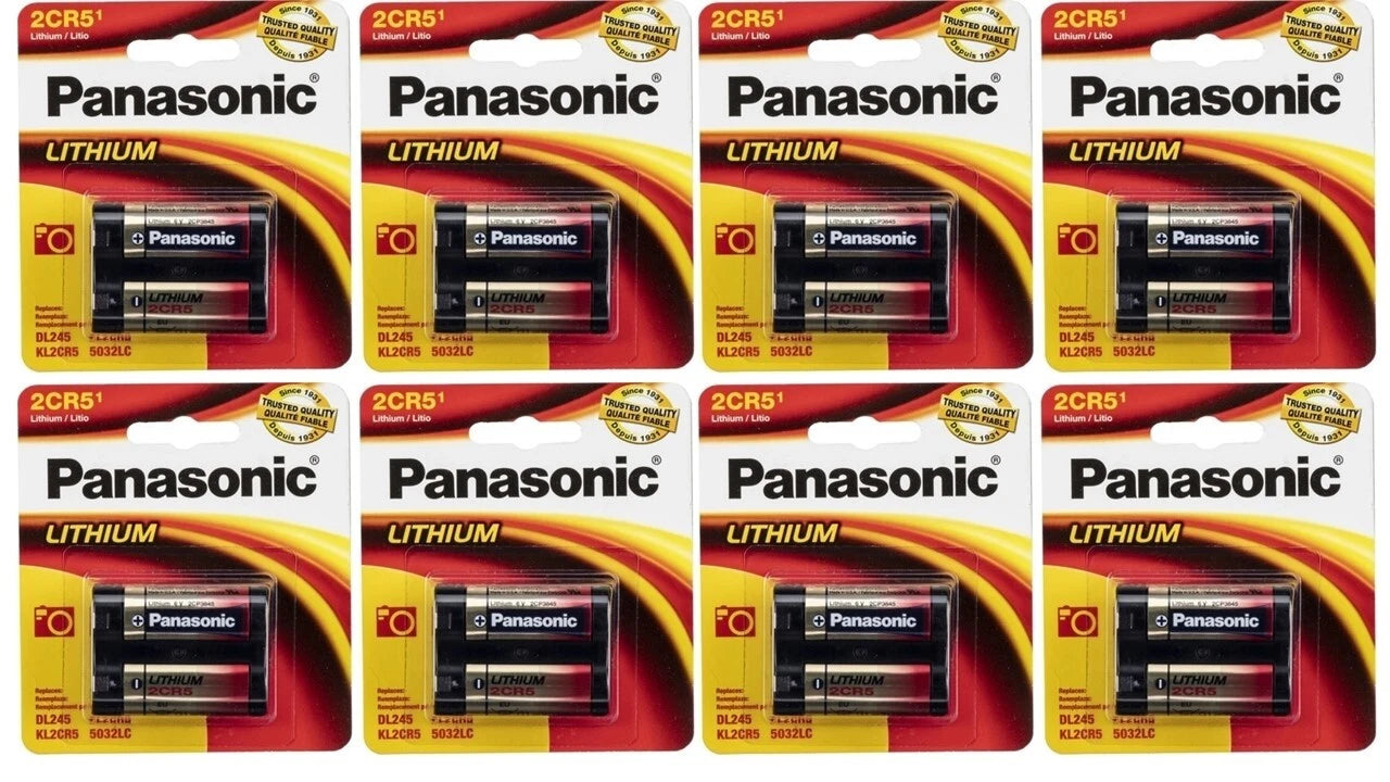12 Pack Panasonic 2CR5 6V Lithium Photo Battery, DL45, KL2CR5, 5032LC
