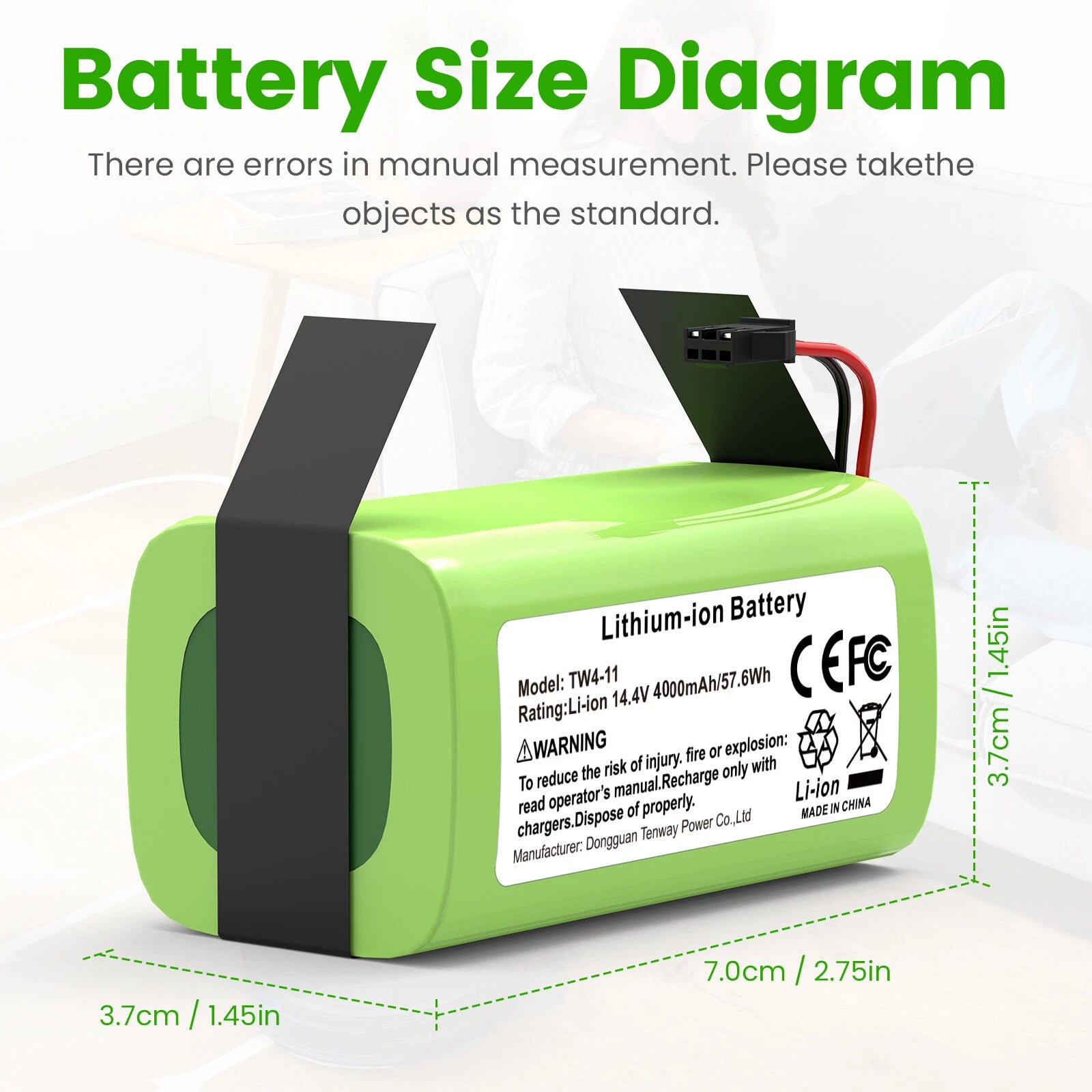 4.0Ah 14.4V LI-ION Battery For Eufy TW4-11 RoboVac 11 11S 15T 15C 25C Deebot N79