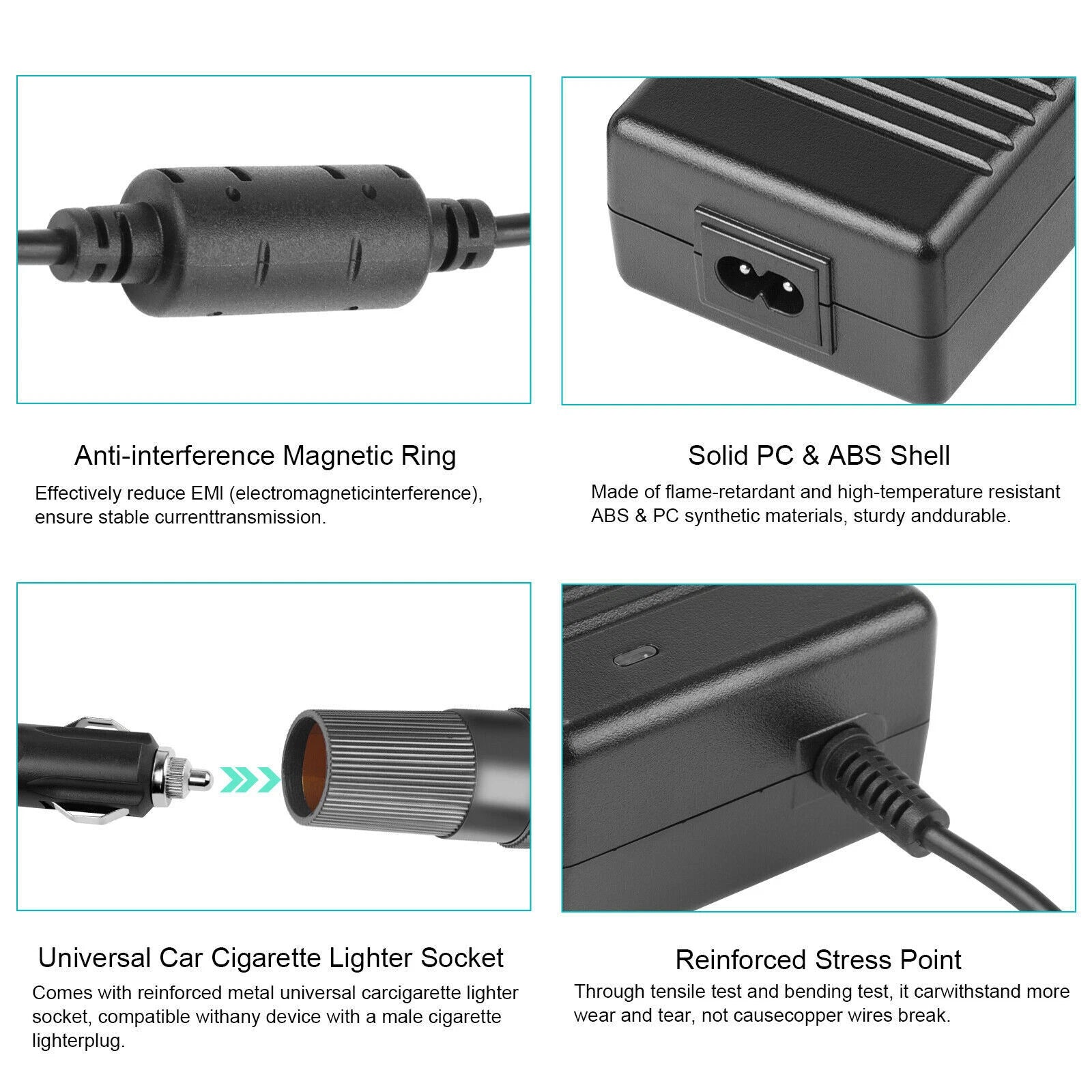 60W/120W AC Power Adapter 240V AC-DC 12V Car Converter Cigarette Lighter Socket