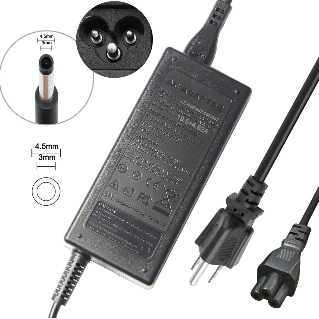 For Dell 90-Watt 4.5mm Barrel AC Adapter Laptop Charger Power Supply Cord