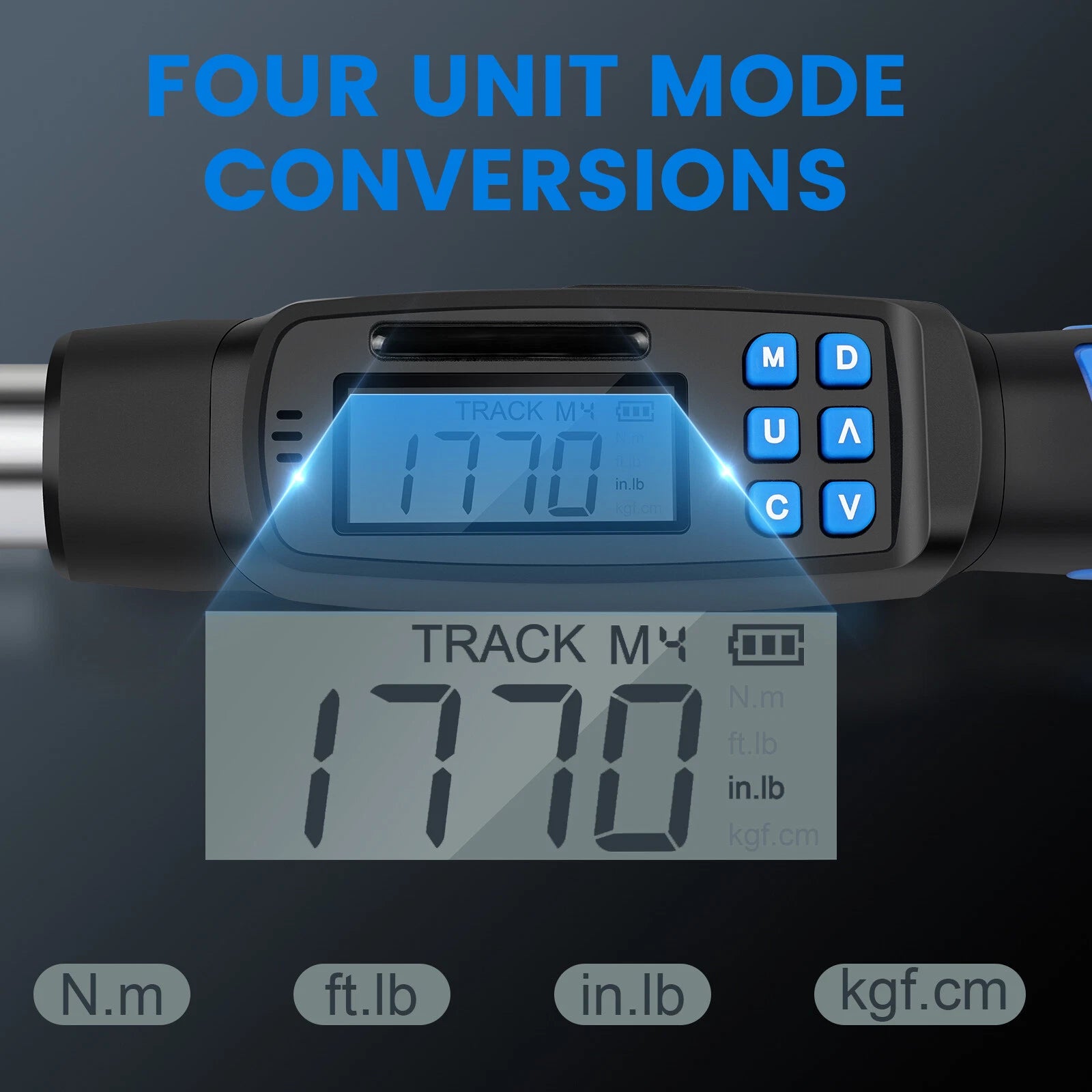 1/2" Drive 10-200NM Digital Torque Wrench Adjustable Electronic Torque Wrench