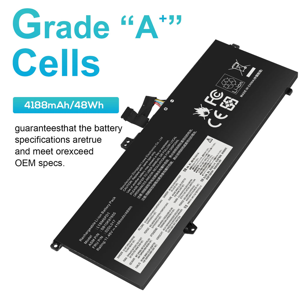 For Lenovo L18M6PD1 Battery for Lenovo-ThinkPad X13 X390 X395 Series SB10K97657