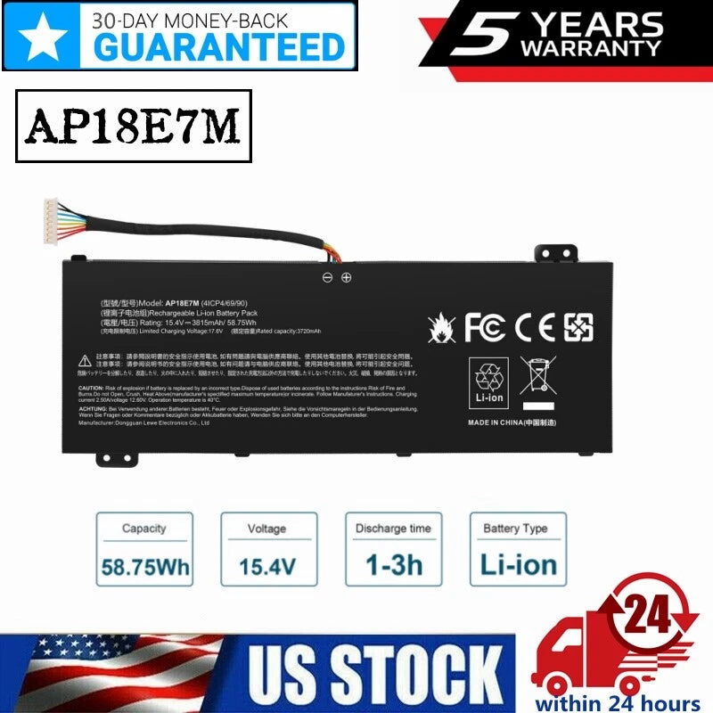 AP18E7M AP18E8M Battery for Acer Nitro 5 AN515-54 AN517-51 AN517-52 AN515-55