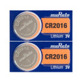 2 Pcs MURATA 2016 CR2016 Lithium Coin Battery 3V, Replaces Sony