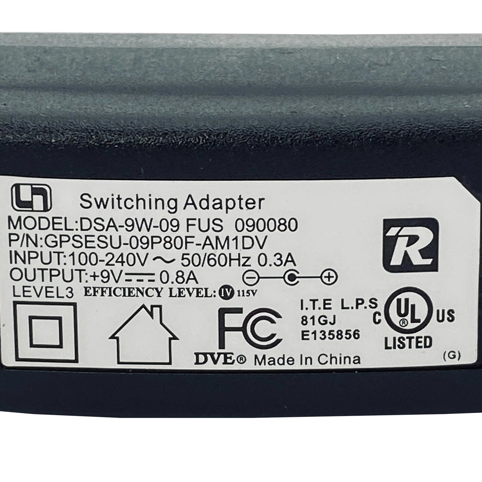 NEW Genuine DVE Switching Power Adapter 9V 1A DSA-9W-09 FUS 090080 OEM