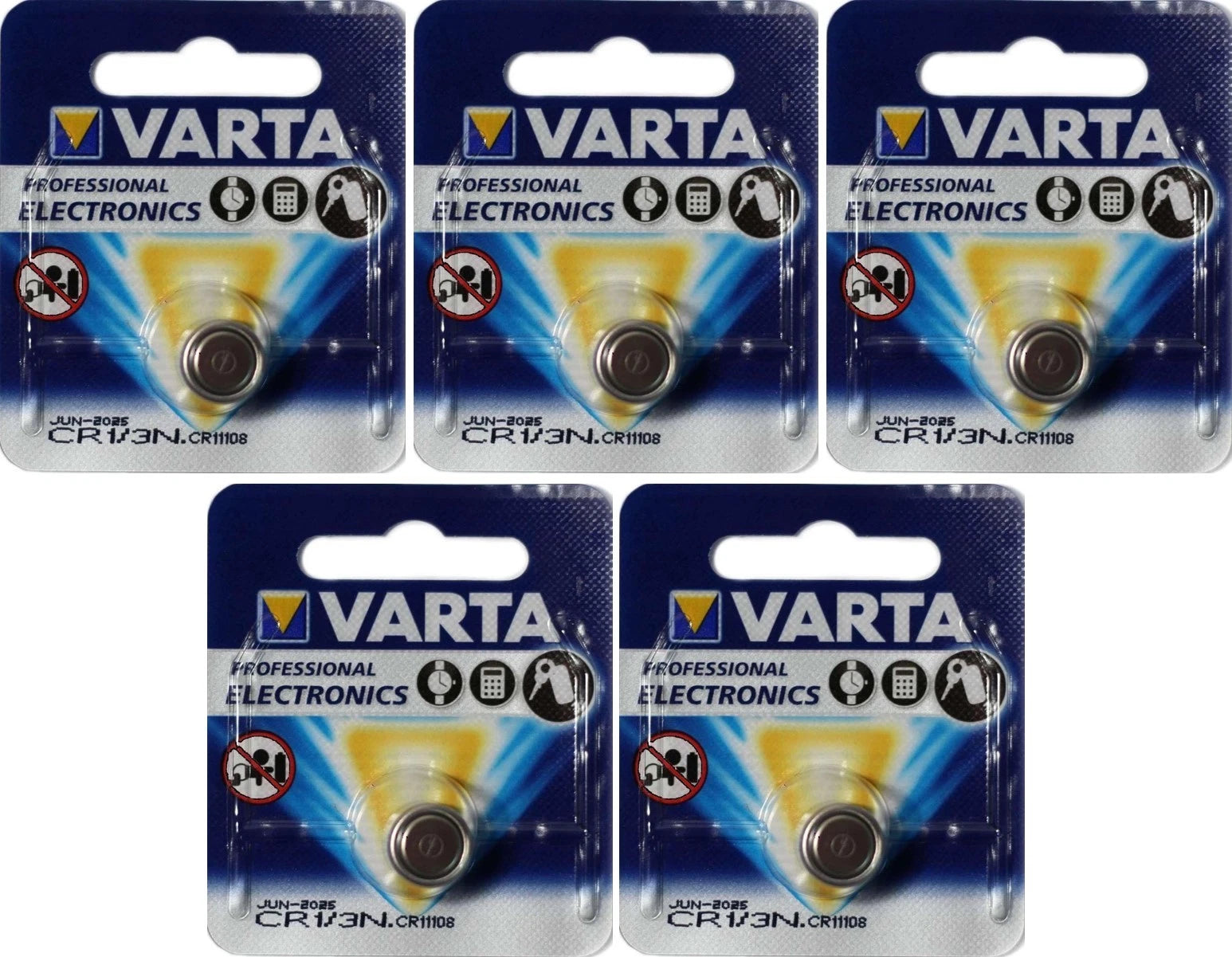 5 Varta CR1/3N CR11108 DL1/3N 2L76 Photo Lithium 3V Batteries 2027