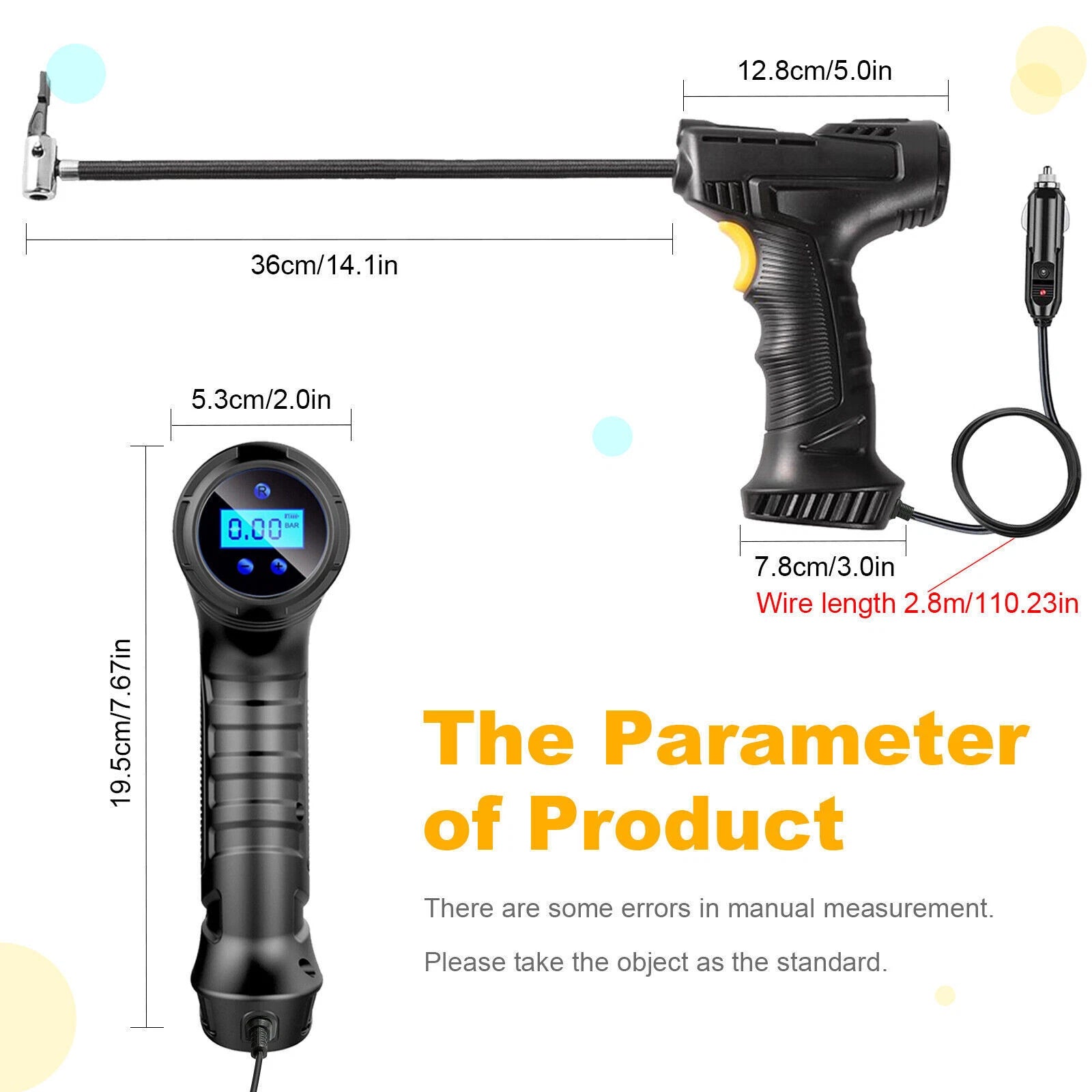Electrical Air Pump Portable Wireless Tire Inflatable Pump for Car Bicycle Ball