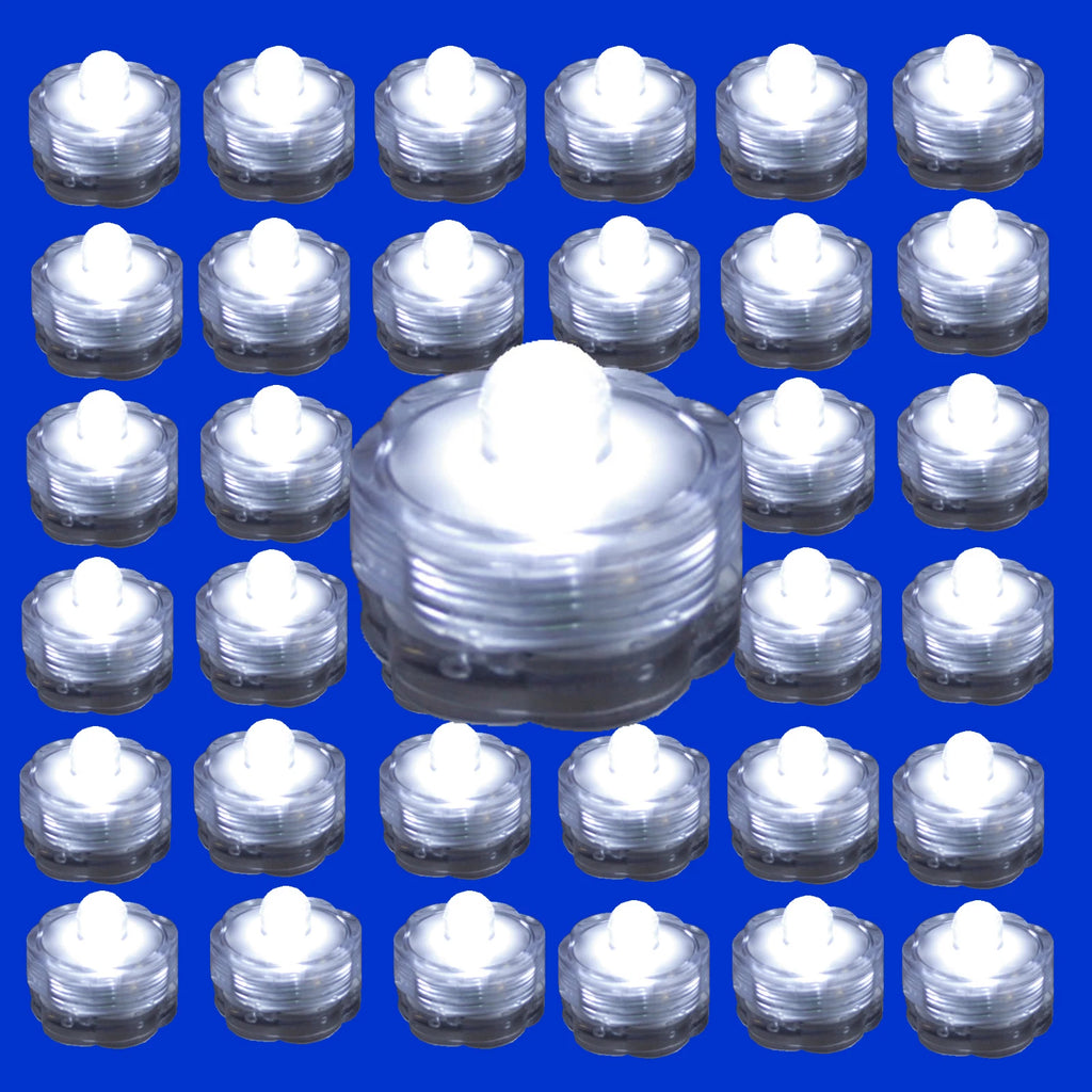 Submersible Waterproof Battery LED Tea Light ~ Wedding Decoration~WHITE~ 36 Pack